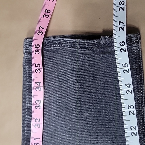 Old Navy Size 8 Washed Black / Gray Power Straight High Rise Denim Jeans - Picture 7 of 13